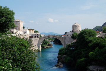 Fototapeta na wymiar Old Bridge Stari Most in Mostar