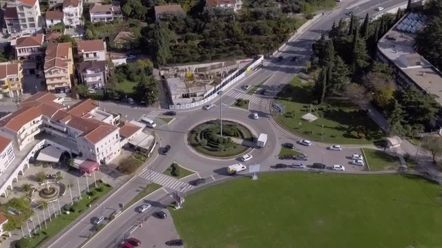 Aerial View - Cars Drive In The Direction Of The Ring Road