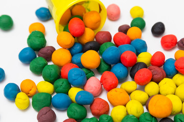 step by step making ball with colorful dough for children's activity. play in school,nursery or kindergarten lesson plasticine concept.