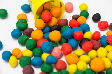 step by step making ball with colorful dough for children's activity. play in school,nursery or kindergarten lesson plasticine concept.