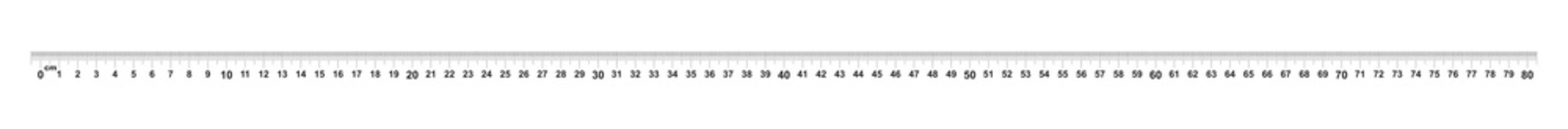 Ruler 80 centimeter. Ruler 800 mm. Value of division 0.5 mm. Precise length measurement device. Calibration grid.