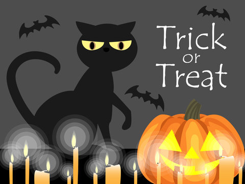 Halloween background with Trick or treat text.
