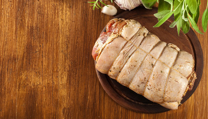 Traditional italian porchetta