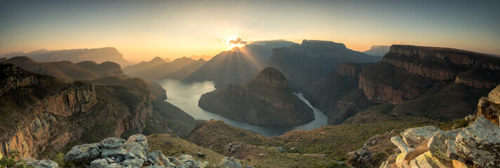 Panoramic image over the Blyderiver Canyon in the Mpumalanga province of south africa