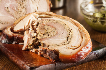 Traditional italian porchetta