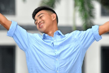 Fototapeta premium Young Asian Boy And Freedom