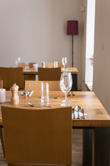 Festive served table in the restaurant