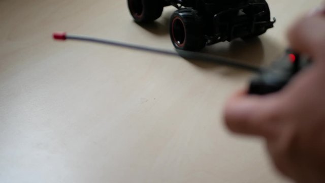 RC car driving on table