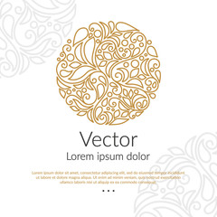 Abstract linear emblem. Elegant, classic vector. Can be used for jewelry, beauty and fashion industry. Great for logo, monogram, invitation, flyer, menu, brochure, background, or any desired idea.