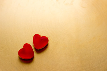 Jelly hearts on the golden metal background. Valentine Day Concept.