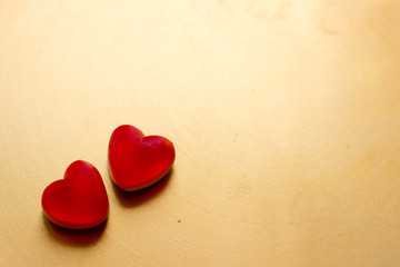 Fototapeta premium Jelly hearts on the golden metal background. Valentine Day Concept.