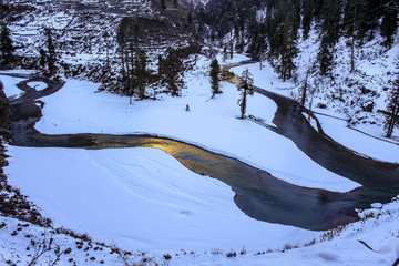 A frozen river