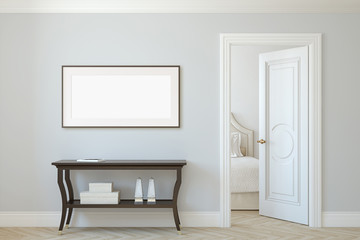 Interior and frame mockup.3d rendering.