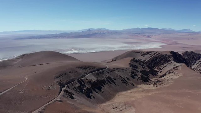 Aerial, Vista del Llullaillaco, Salar de Arizaro, Argentina - neutral version