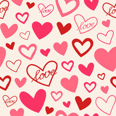 Valentine's day background. Seamless vector background with hearts.
