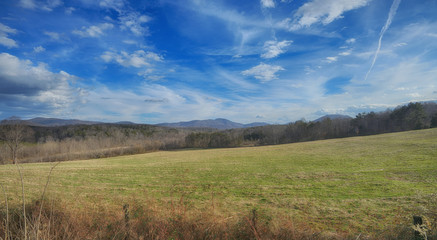 "I Love that Sky" looking out over the Blue Ridge Mountains in Winter with Cloudy Skies ZDS Americana Landscapes