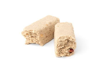 Halva with peanut isolated on white background.