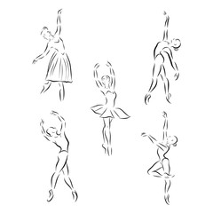Vector illustration of classical ballet, figure ballet dancer