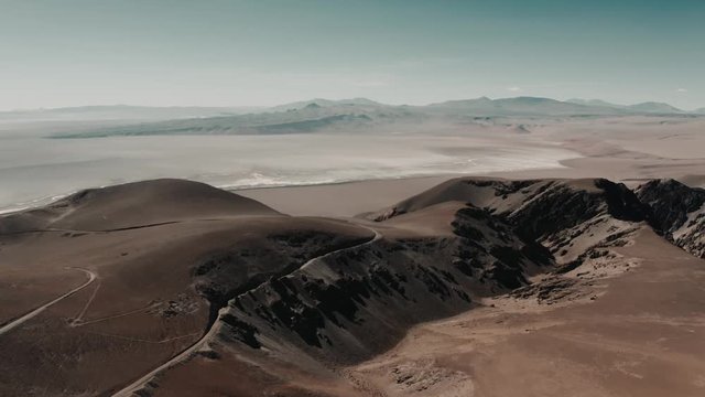Aerial, Vista del Llullaillaco, Salar de Arizaro, Argentina - cine version