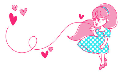 投げキッスをしている女の子