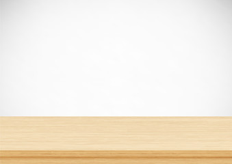 Empty brown wood table top on gray background. Template mock up for display of product