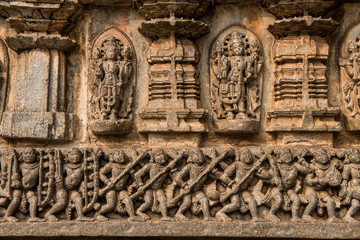 statues, temple, sculpture, wall, hindu, hinduism, ancient, mysore, somanathapura, india, travel, tourism, india travel, stone, worship, god, goddess, gods, carving, art, artistic, intricate