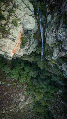 Close up images of waterfalls high up in the western cape mountains after a winter rainstorm