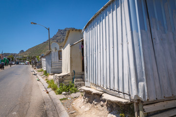 Fototapeta na wymiar Streets of Imizamo Yethu township in Hout Bay, Cape Town