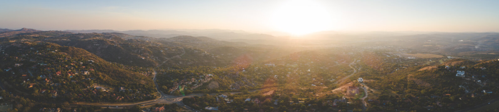 Panoramic aerial image over the town of Nelspruit / Mbombela in the Mpumalanga province of South Africa.