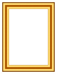 Gold frame isolated on white background with clipping path