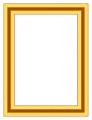 Gold frame isolated on white background with clipping path