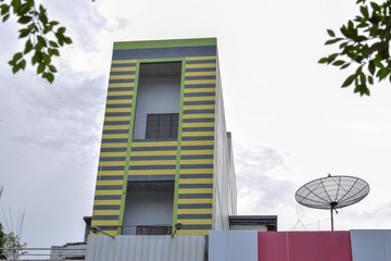 house with highlight sky