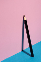 School color pencil on colorful background. Minimal concept art.