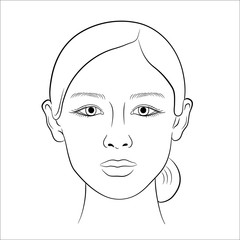 Young asian woman face