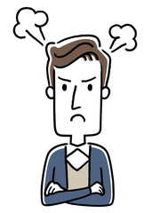 若い男性：怒る、怒り