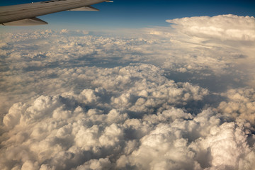 Fototapeta na wymiar flight and clouds in the sky