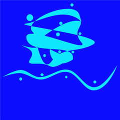 abstraction designer logotype on the marine theme