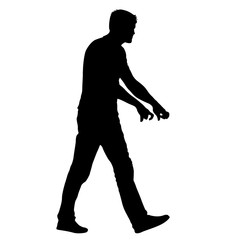 Silhouette of People Standing on White Background