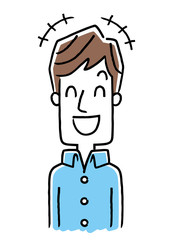 若い男性：笑う