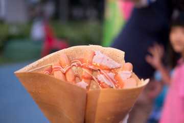 Sweet dessert crispy pancake
