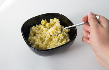 Millet porridge with milk