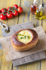 Camembert bread bowl
