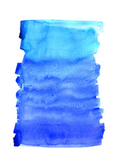 Abstract blue color field watercolor hand painting on paper background for decoration on artwork about water.