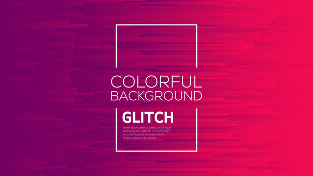 Modern glitch effect. Digital vector minimalistic style. Vivid color striped abstract background. Template for your design, cover, flyer, book, brochure. Dynamic flow lines conceptual illustration.