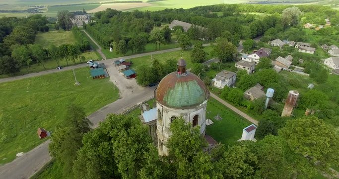 Pidhirtsi, Brody district, Lviv region,Ukraine. Aerial drone view