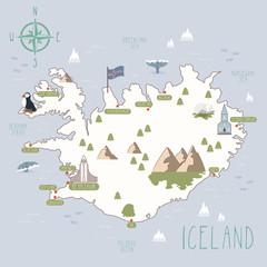 Vector map of Iceland