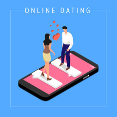 Isometric dating online concept