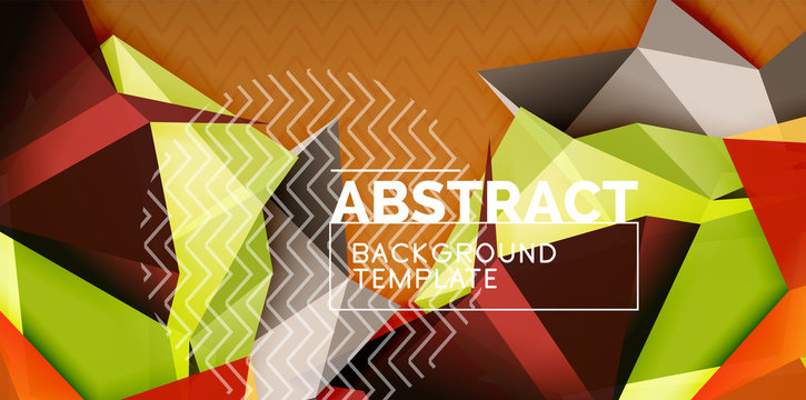 Vector triangular 3d geometric shapes background, modern poster design