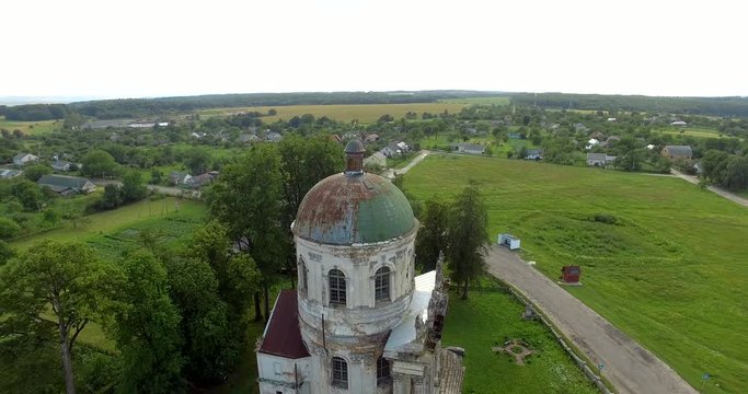 Pidhirtsi, Brody district, Lviv region,Ukraine. Aerial drone view