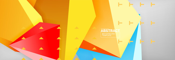 3d polygonal shape geometric background, triangular modern abstract composition